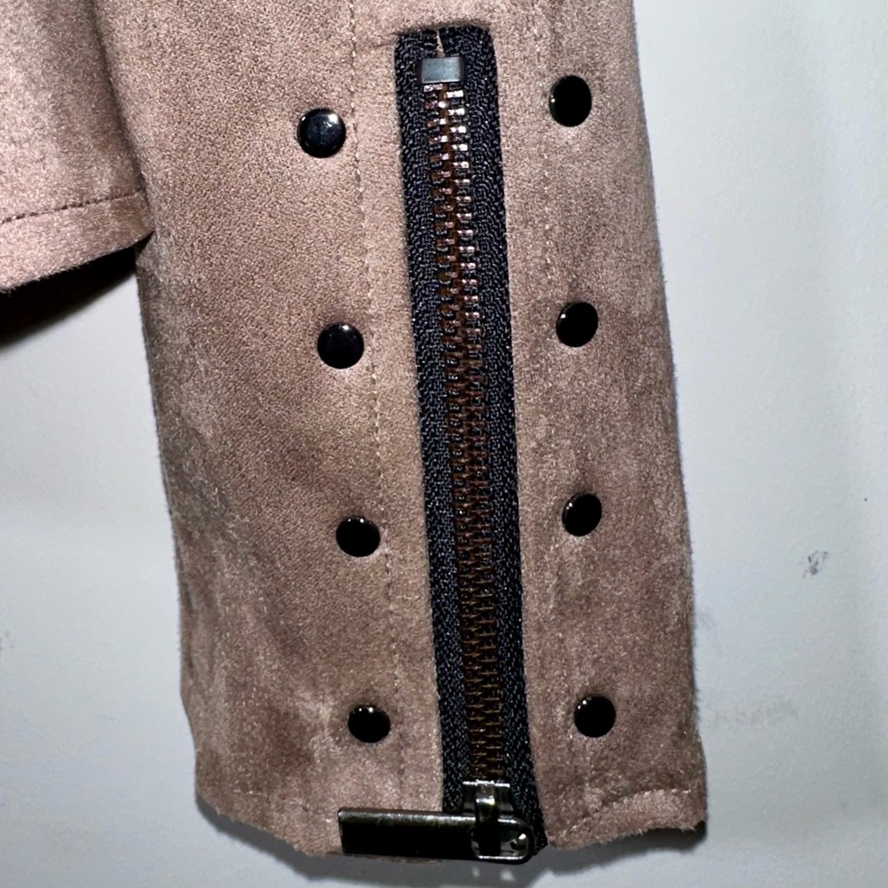 NWOT Faux Suede Women's Kut from the Kloth KFTK Moto Jacket - large - Picture 5 of 7
